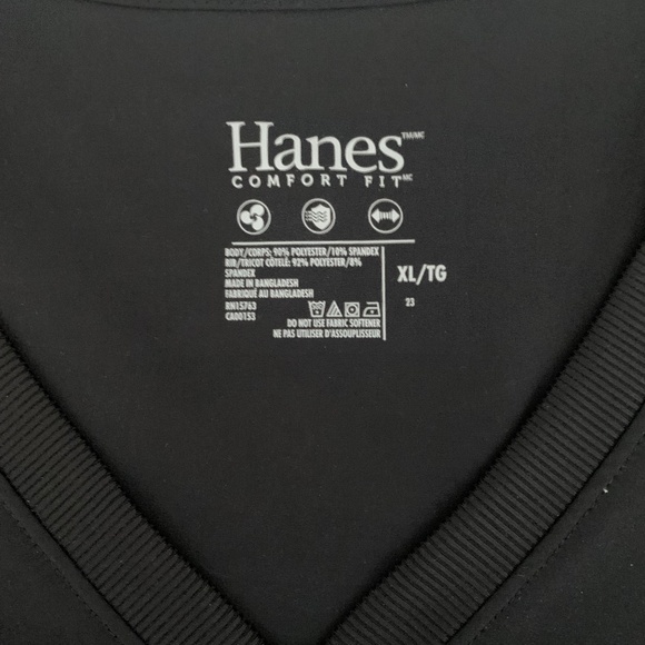 Hanes Black Scrub Top - Picture 3 of 3